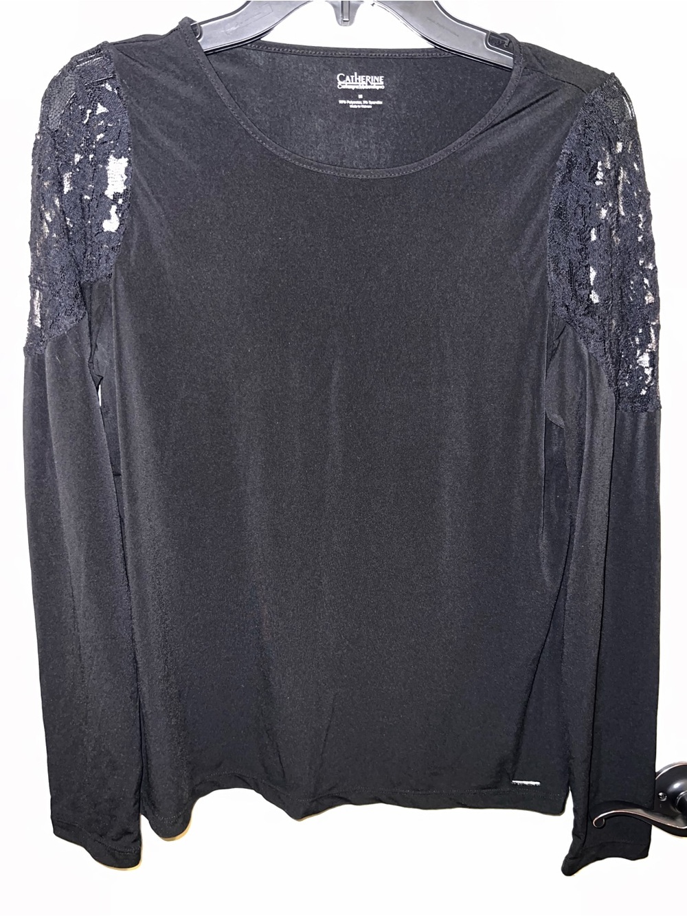 Womens black lace shirt size M